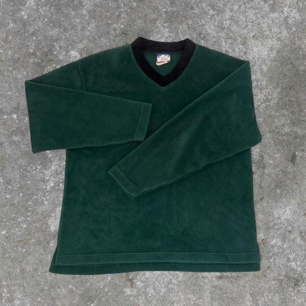 Vintage green fleece long sleeve in size Large featuring Nova Scotia lettering